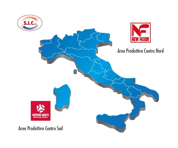 cartina Italia e loghi New Fador srl e Moroni srl